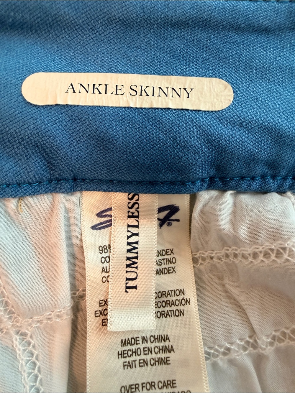 Seven7 Vibrant Blue Ankle Skinny Jeans Womens Mid Rise Denim - Picture 12 of 15
